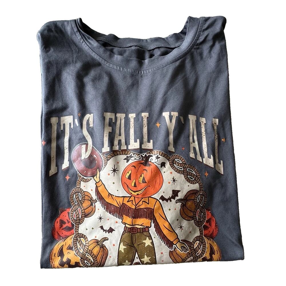 โIt's Fall Y'allโ Shirt Womens Extra Large Halloween Autumn Gray
